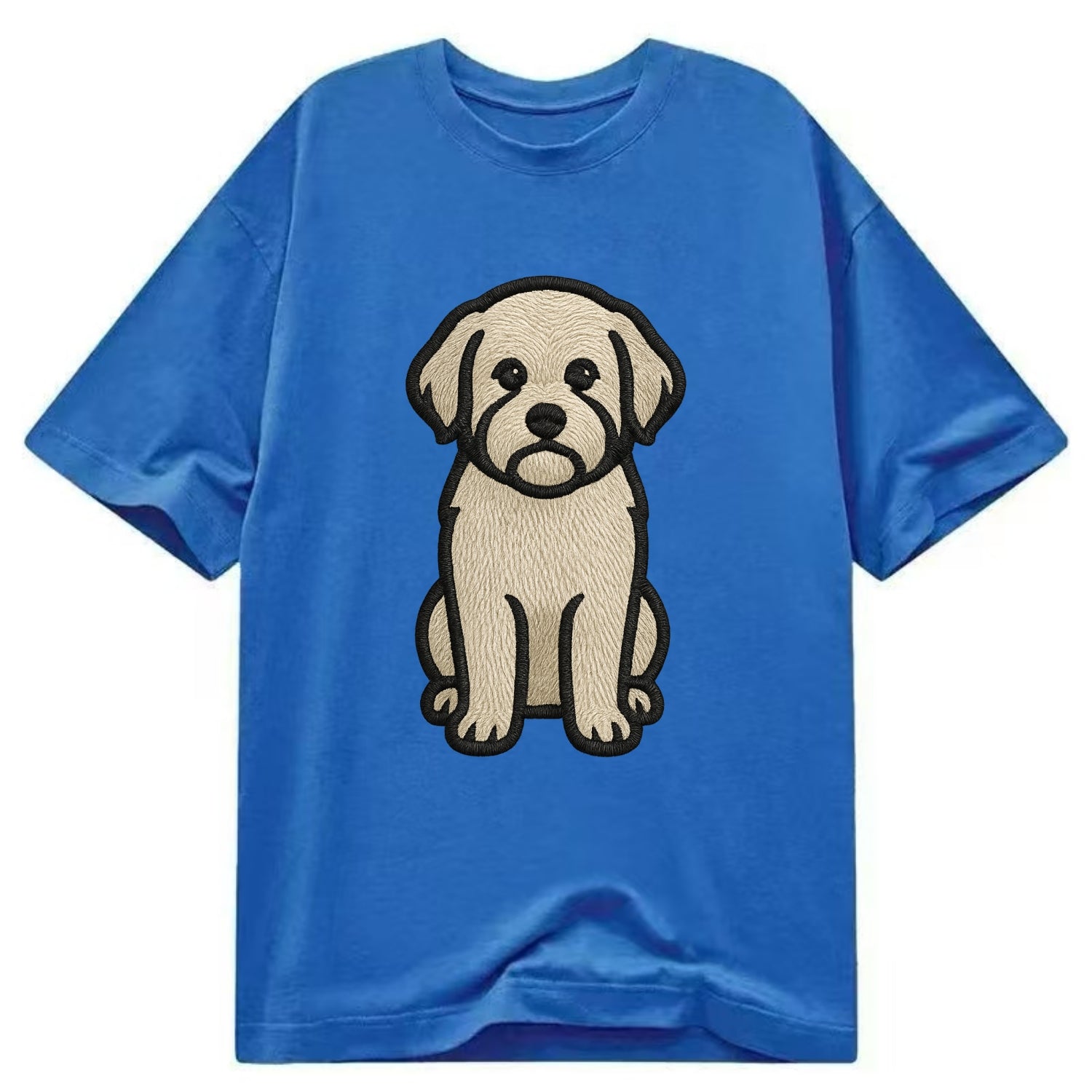 Havanese - Cream colored sitting pose - Classic T-shirt - Blue