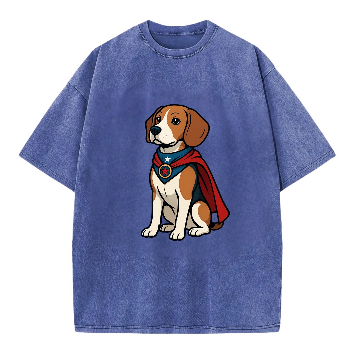 Beagle Patriotic Hero  - Vintage T-shirt - Blue