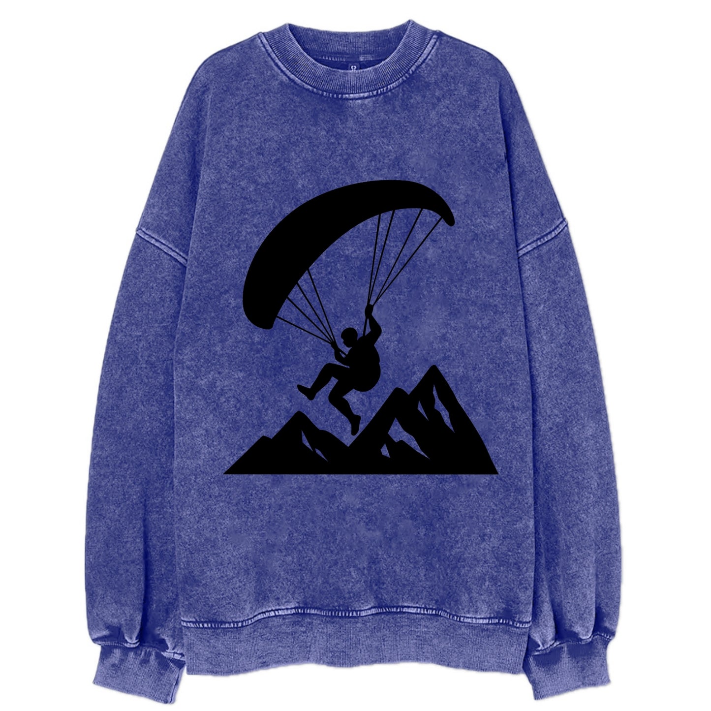 Paraglider soaring over mountain peaks - Vintage Sweatshirt - Blue