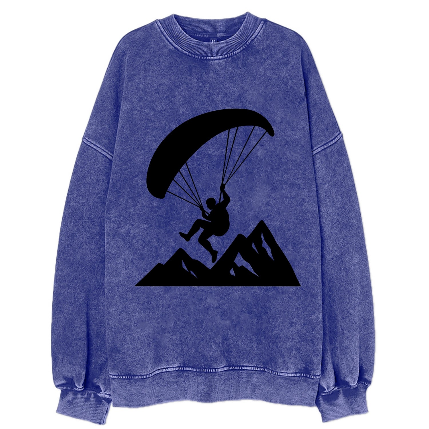 Paraglider soaring over mountain peaks - Vintage Sweatshirt - Blue