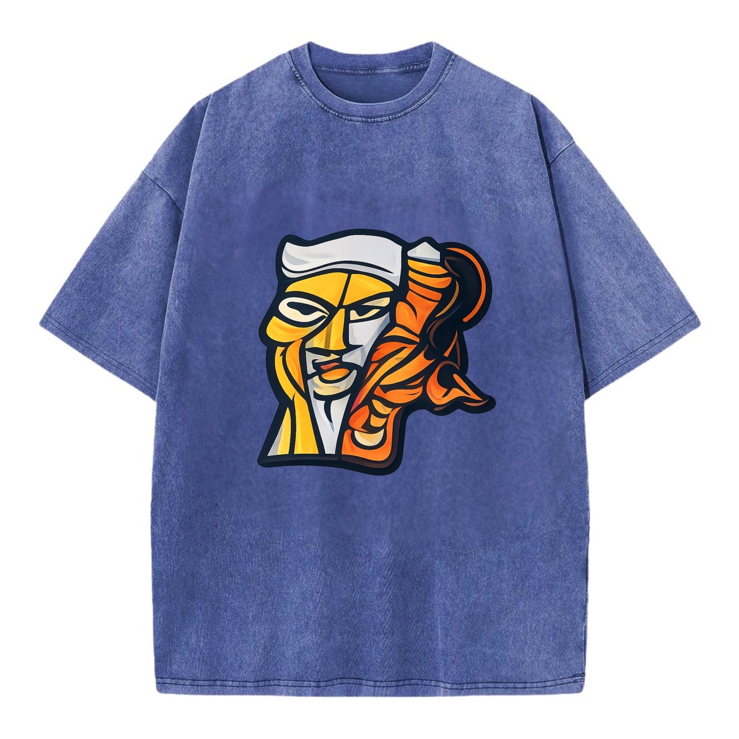 Axis Face - Vintage T-shirt - Blue