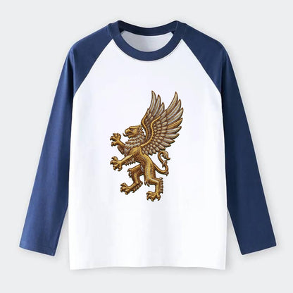 Griffin - Raglan Long Sleeve T-Shirt - Blue