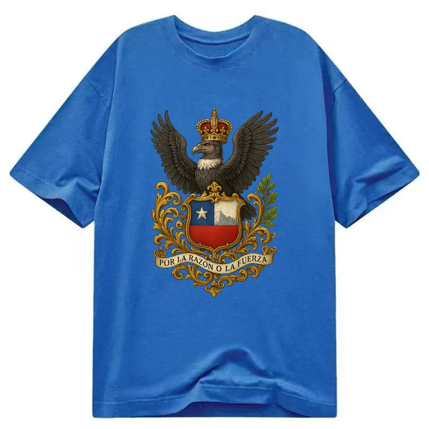 Chile Andean Condor Emblem  - Classic T-shirt - Blue