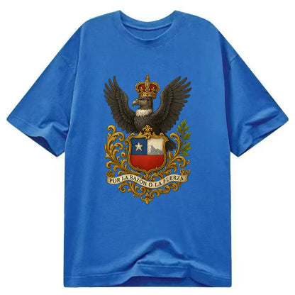 Chile Andean Condor Emblem  - Classic T-shirt - Blue
