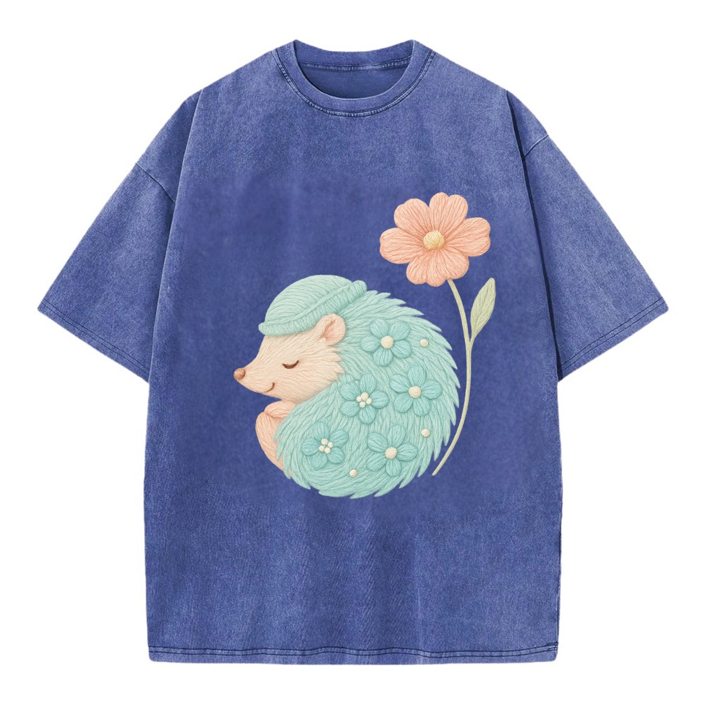 Aqua Hedgehog - Vintage T-shirt - Blue