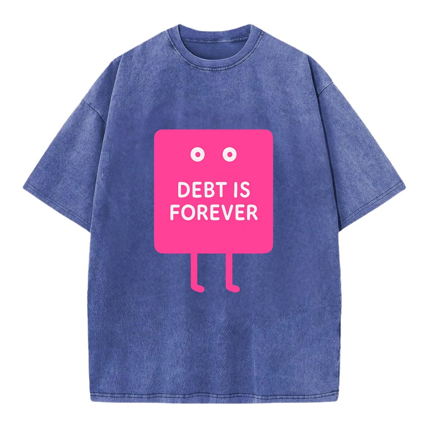 DEBT IS FOREVER | Immortal credit card - Vintage T-shirt - Blue