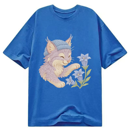 Lynx and Gentian  - Classic T-shirt - Blue