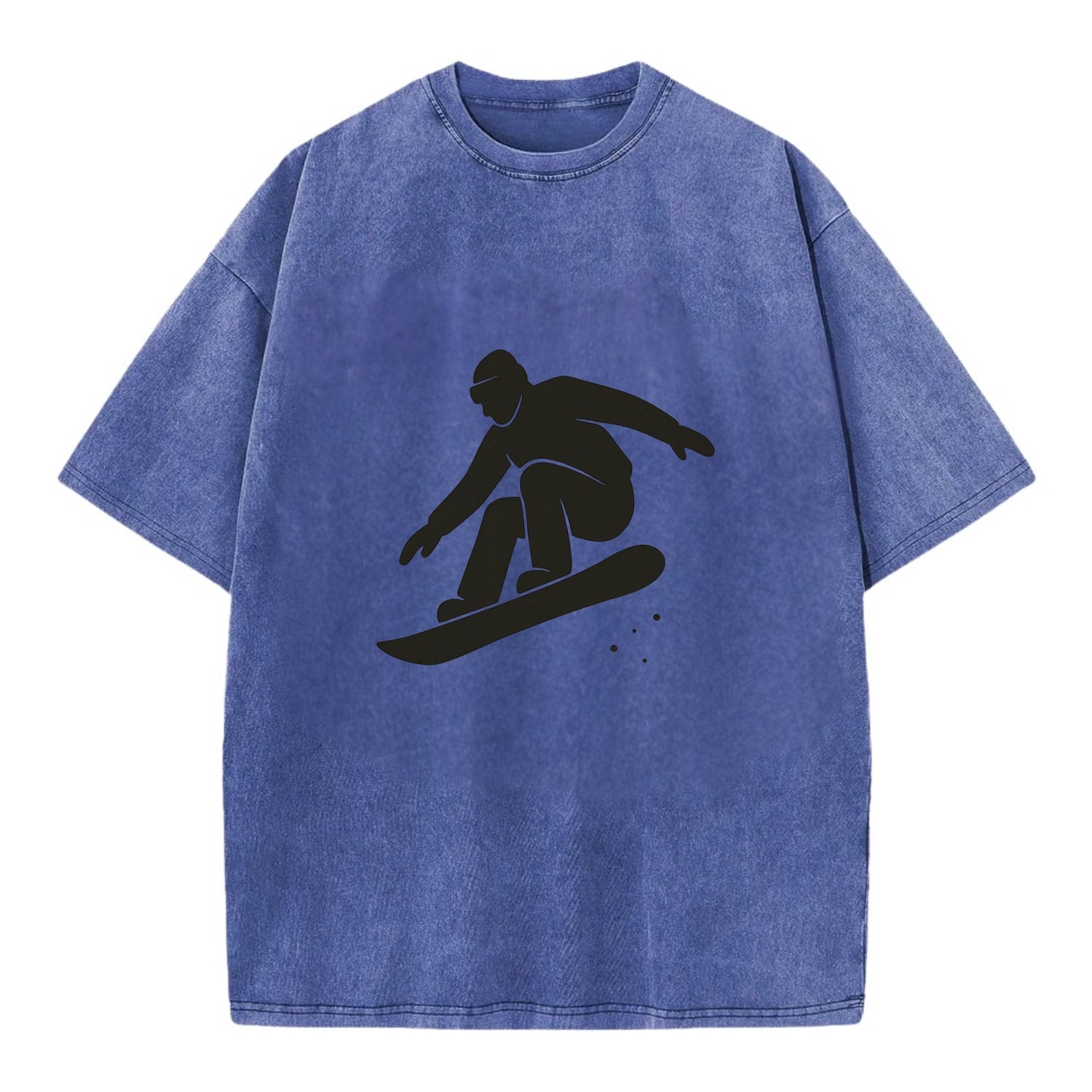 Snowboarder catching air off a jump - Vintage T-shirt - Blue