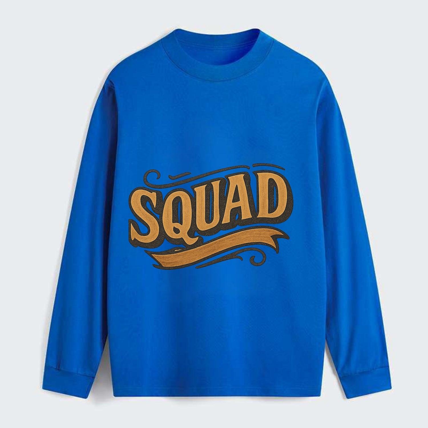 Bold typography design - "SQUAD" - your crew, your people - Classic Long Sleeve Shirt - Blue