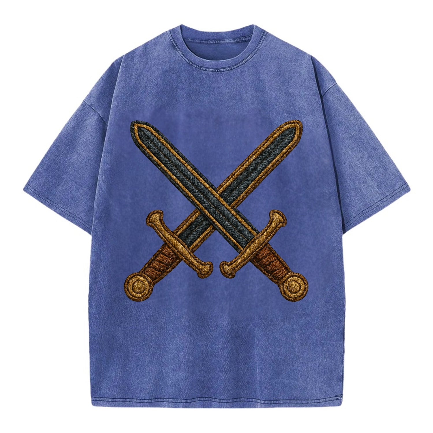 Crossed Swords  - Vintage T-shirt - Blue