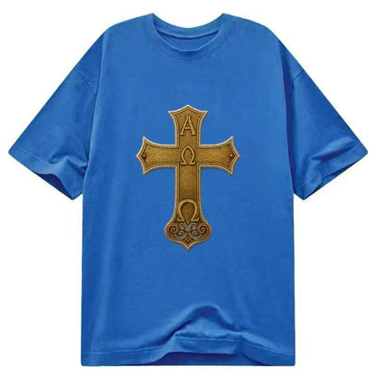 Alpha Omega Cross  - Classic T-shirt - Blue