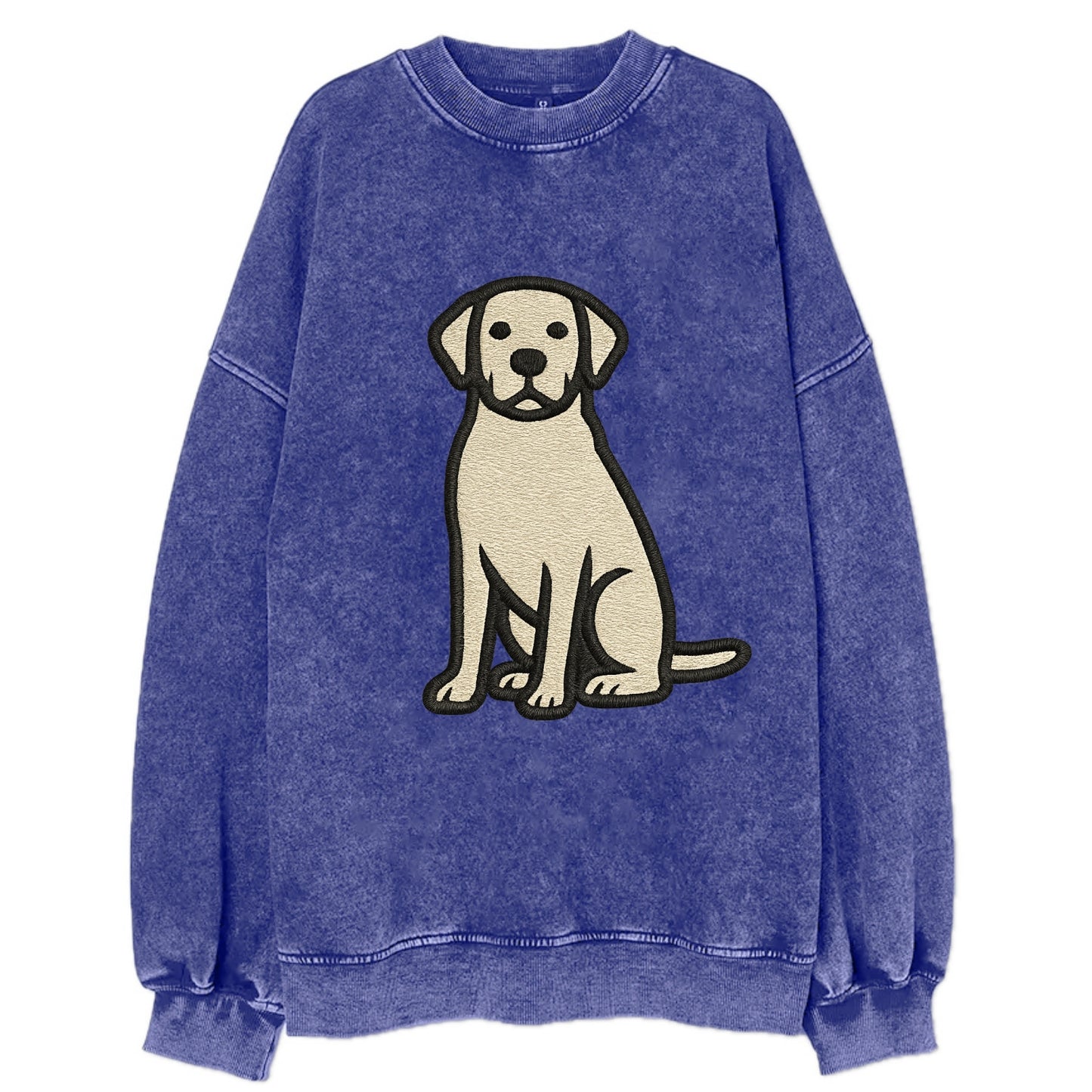 Goldador - Golden Lab mix sitting pose - Vintage Sweatshirt - Blue