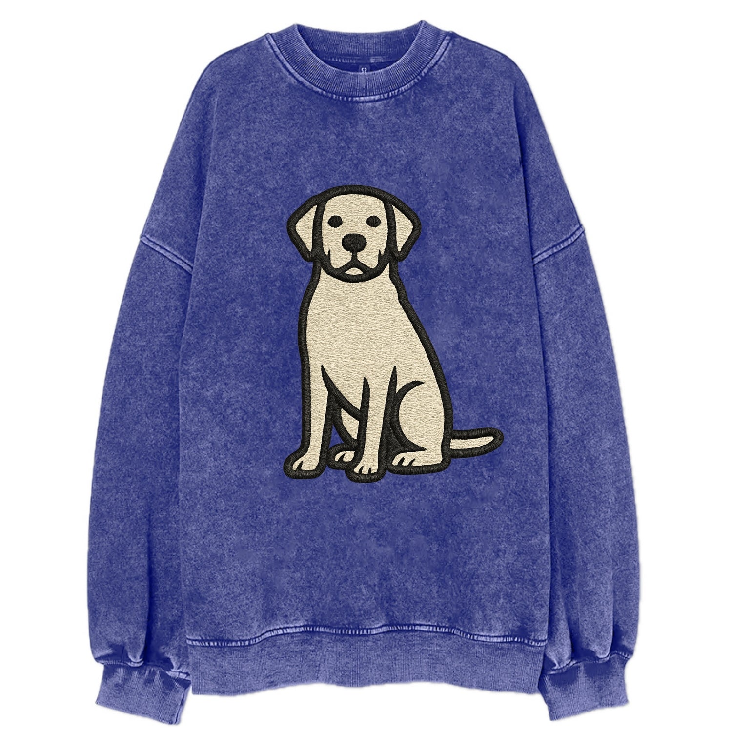 Goldador - Golden Lab mix sitting pose - Vintage Sweatshirt - Blue