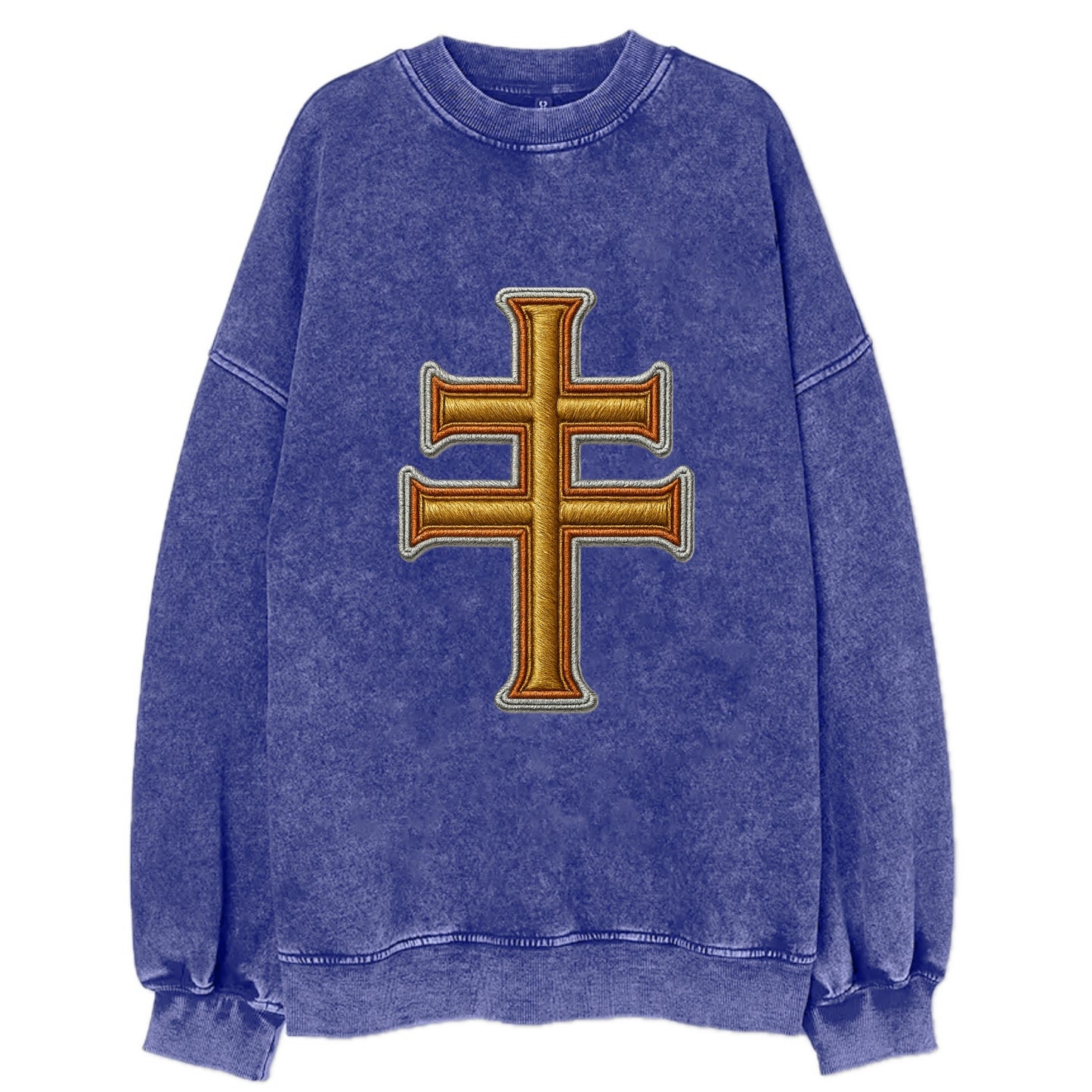 Patriarchal Cross - Vintage Sweatshirt - Blue