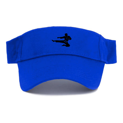 Martial artist flying kick - Visor - Blue