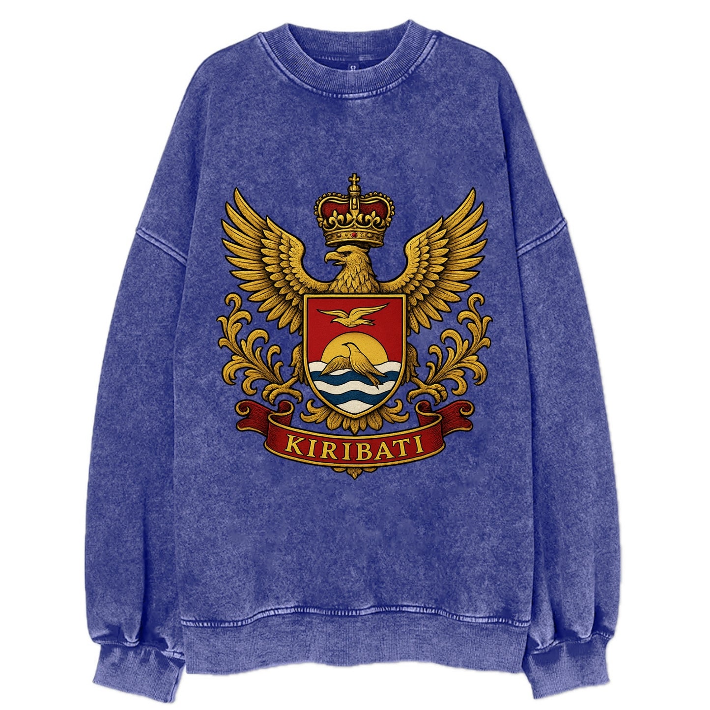 Kiribati Heritage Badge  - Vintage Sweatshirt - Blue