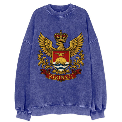 Kiribati Heritage Badge  - Vintage Sweatshirt - Blue