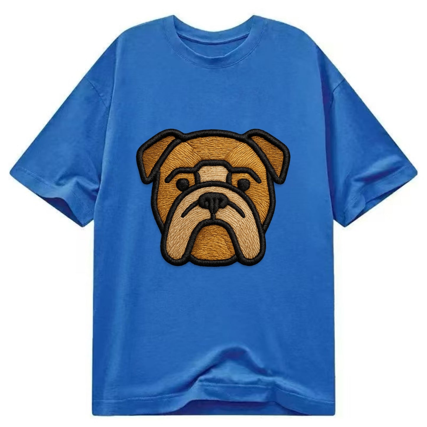 Bulldog - Minimalist geometric design wi - Classic T-shirt - Blue