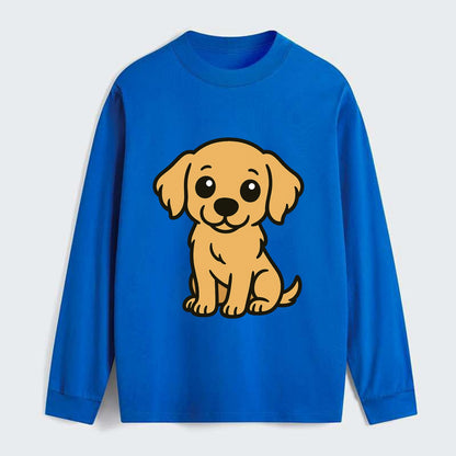 Golden Retriever - Head tilt curious pose - Classic Long Sleeve Shirt - Blue