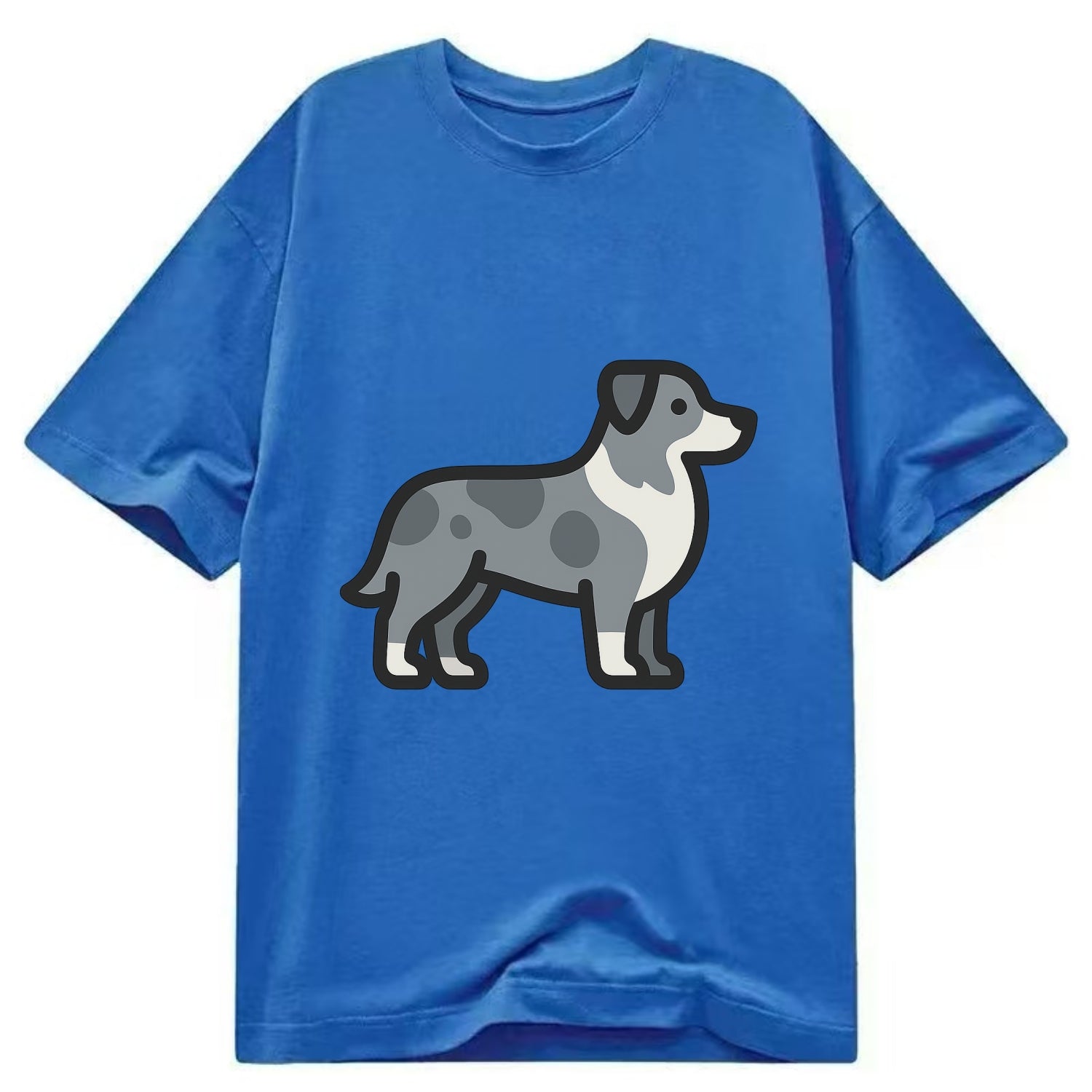 Australian Shepherd - Blue merle flat side profile - Classic T-shirt - Blue