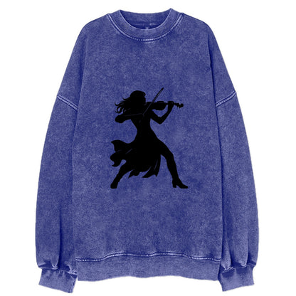 Violinist performing dramatic pose - Vintage Sweatshirt - Blue