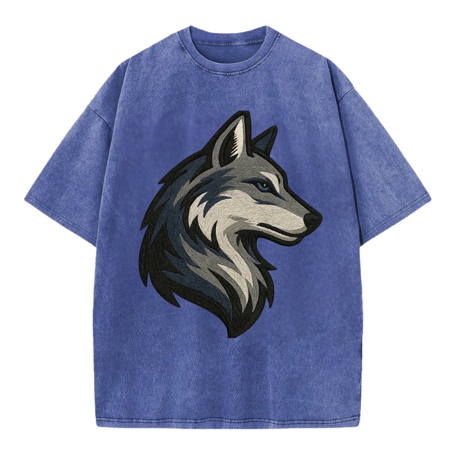 Lone Wolf Wanderer  - Vintage T-shirt - Blue