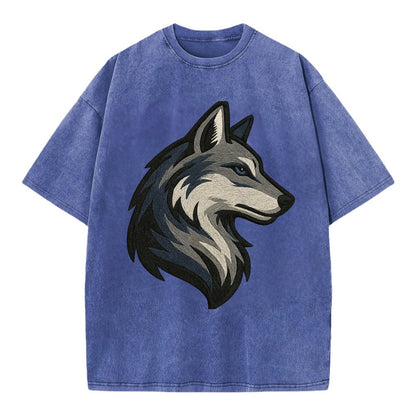 Lone Wolf Wanderer  - Vintage T-shirt - Blue