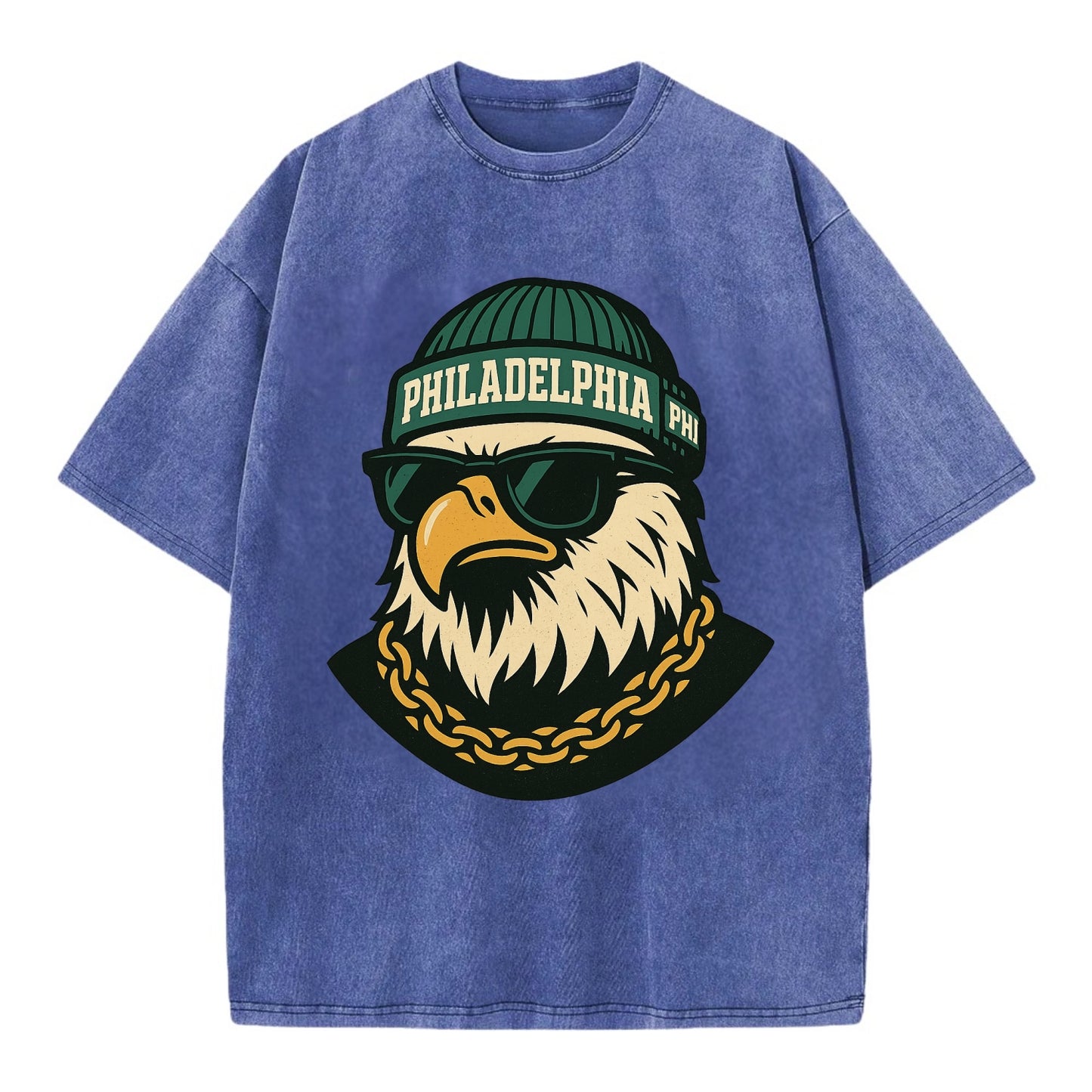 "eagle" "philadelphia" "phi" "green" "us East" - Vintage T-shirt - Blue