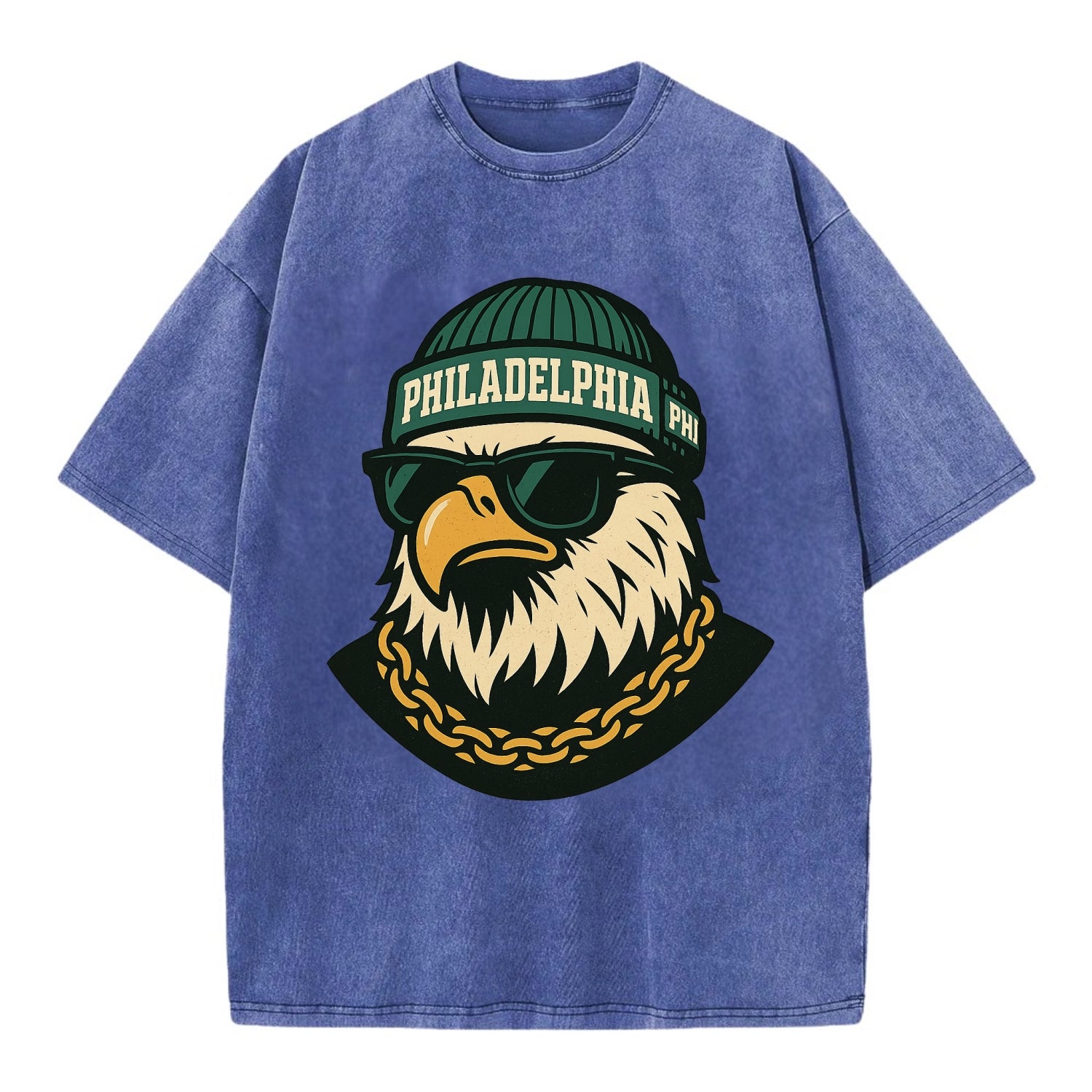 "eagle" "philadelphia" "phi" "green" "us East" - Vintage T-shirt - Blue