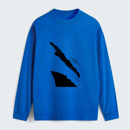 Cliff diver perfect form - Classic Long Sleeve Shirt - Blue