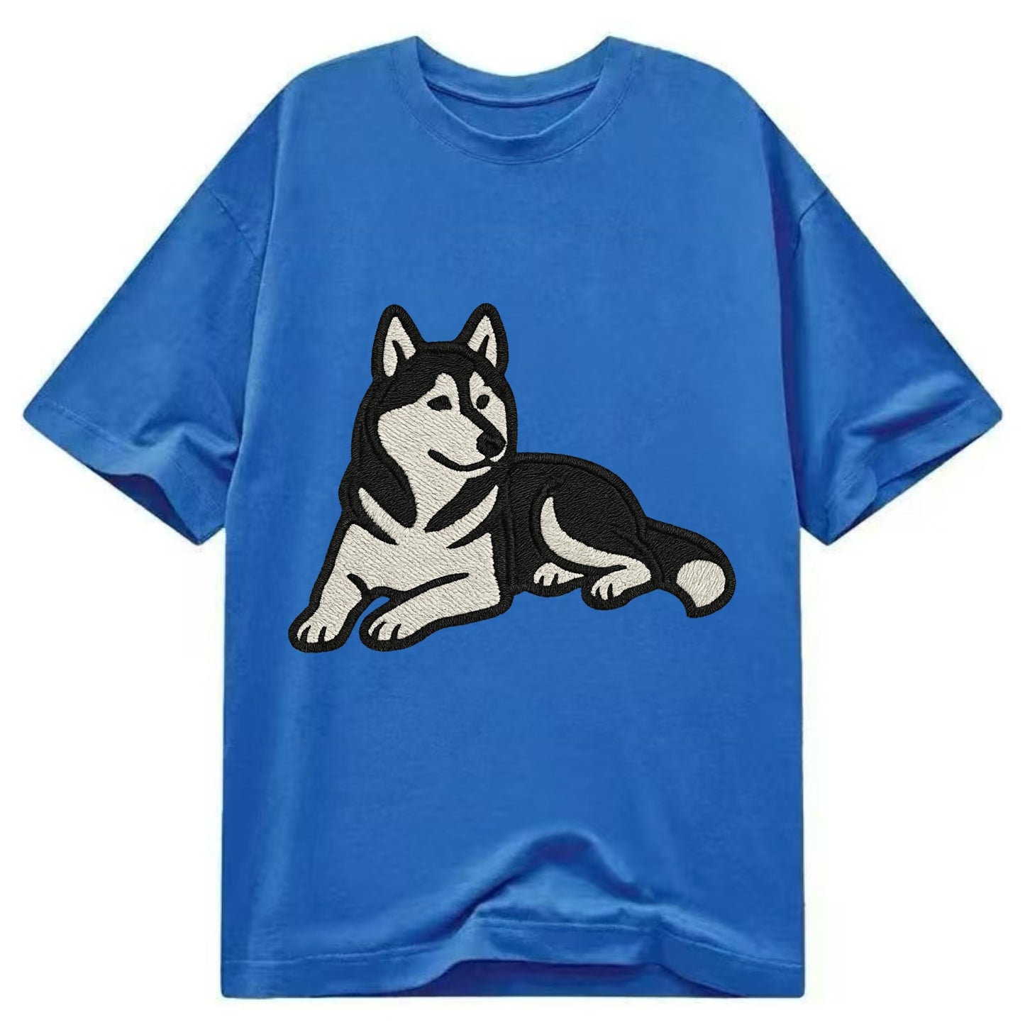 Siberian Husky - Black and white relaxed Classic T-shirt - Blue