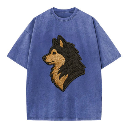 Finnish Lapphund - Modern Arctic breed l - Vintage T-shirt - Blue