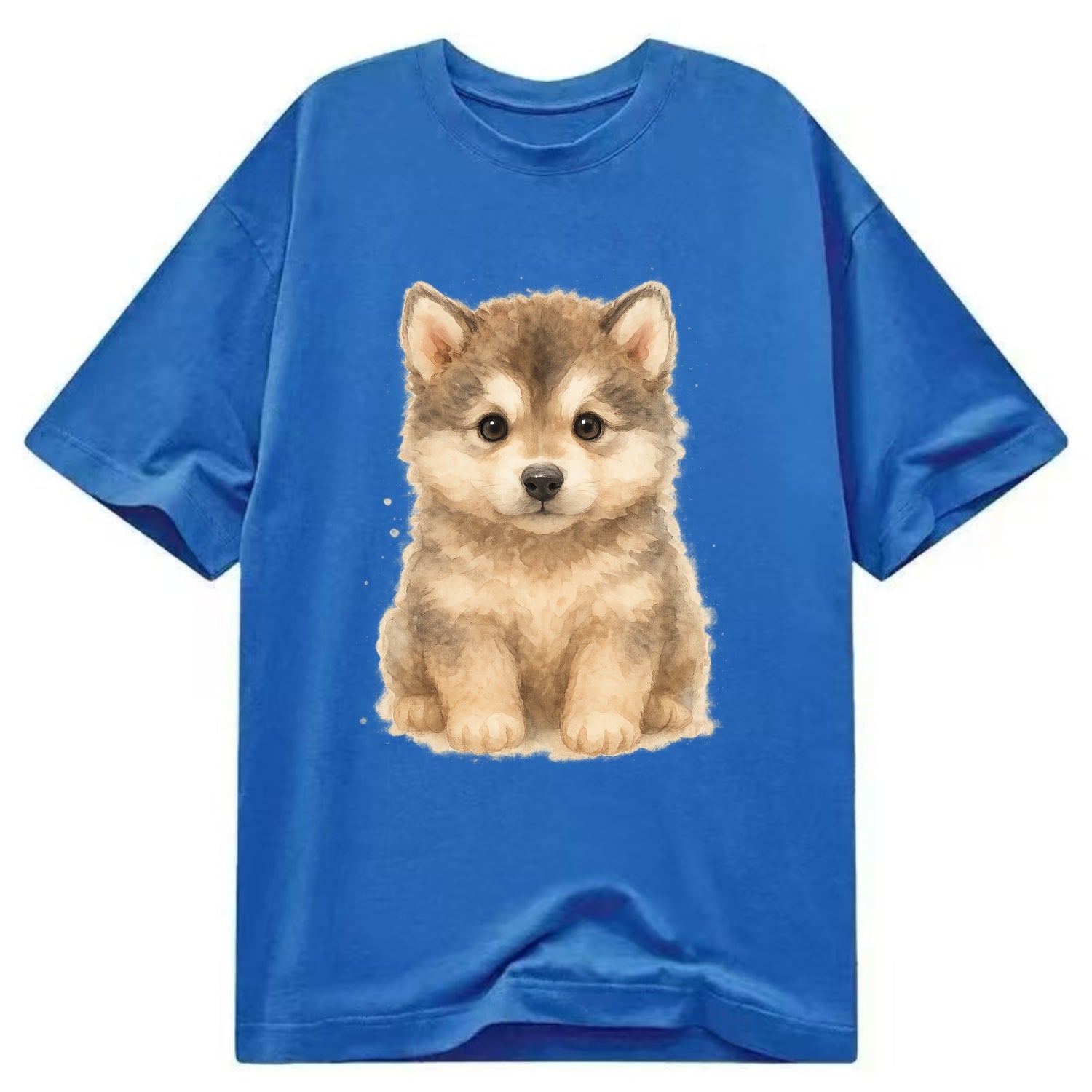 Baby Alaskan Malamute Puppy - wolf-like, fluffy coat, friendly eyes, - Classic T-shirt - Blue