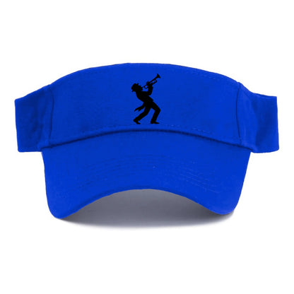Trumpet player hitting high note - Visor - Blue