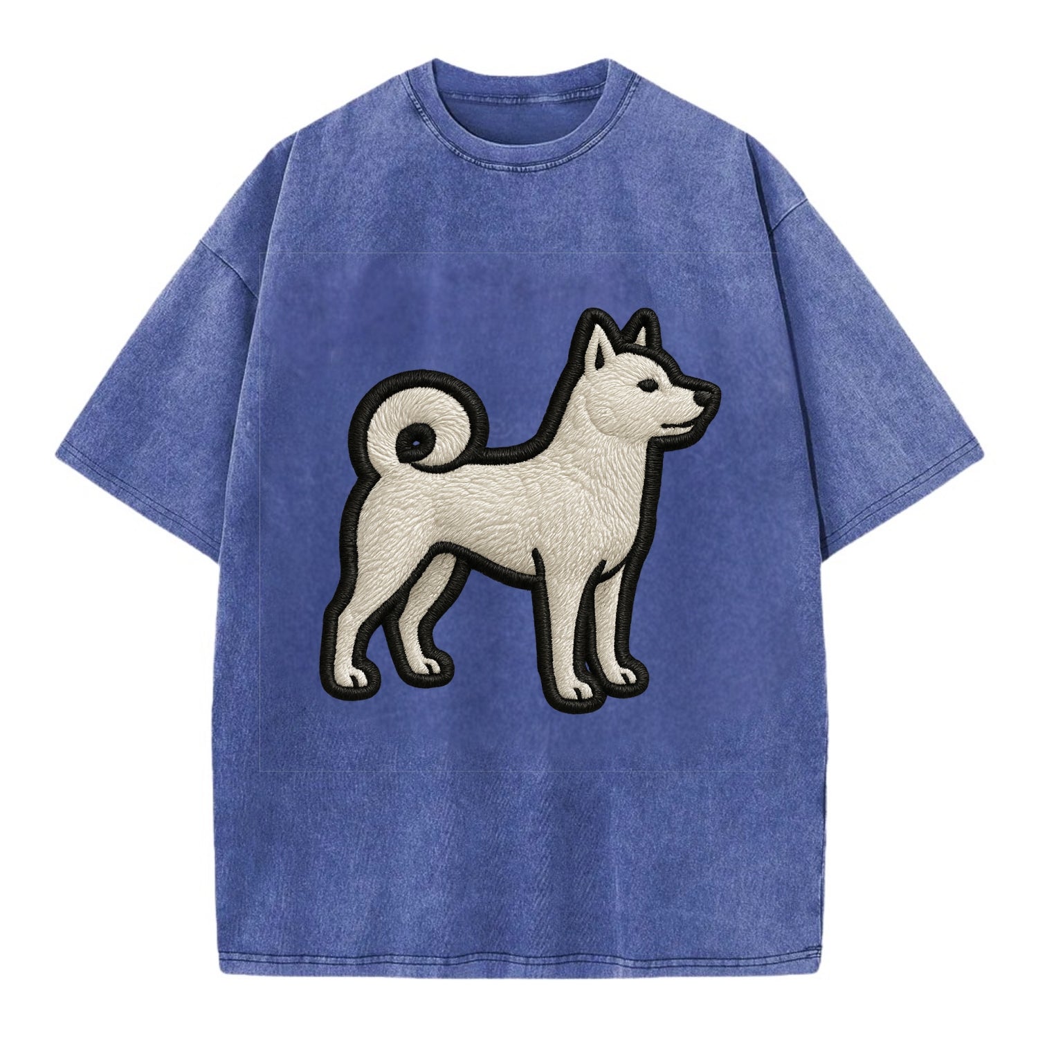 Kishu Ken - Contemporary white hunter de - Vintage T-shirt - Blue