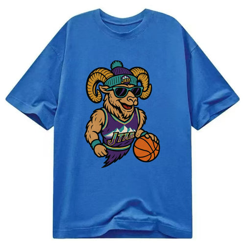 Utah Bighorn wearing Jazz beanie with mountain melody patch and wayfarer - Classic T-shirt