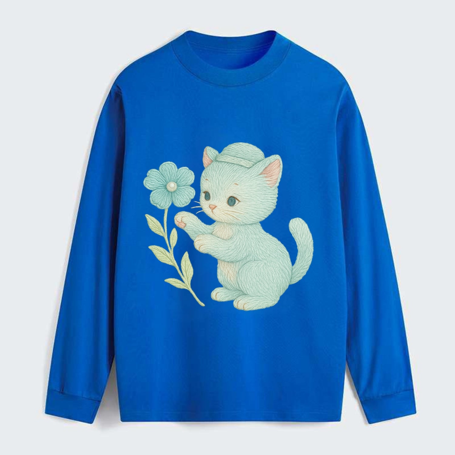 Aqua Kitten - Classic Long Sleeve Shirt - Blue