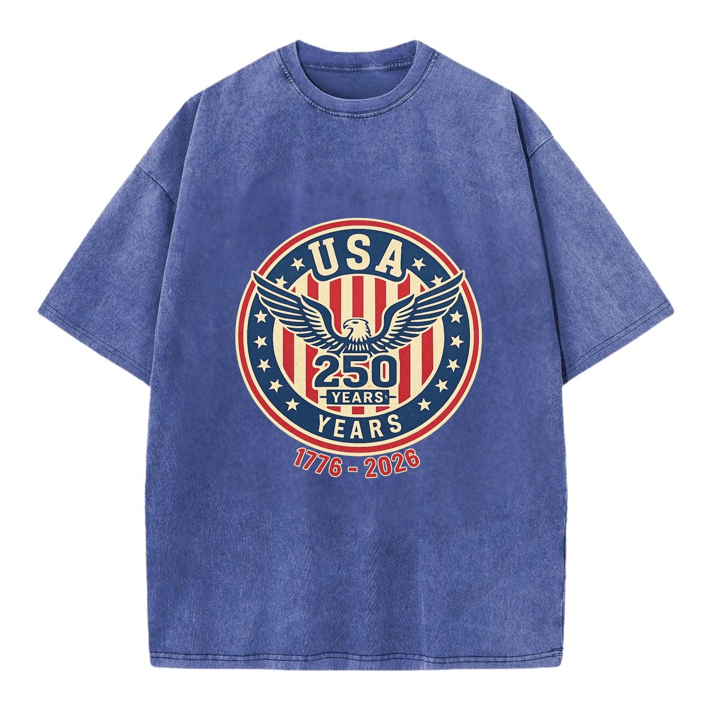 Usa 250 Years Eagle Seal - Vintage T-shirt - Blue