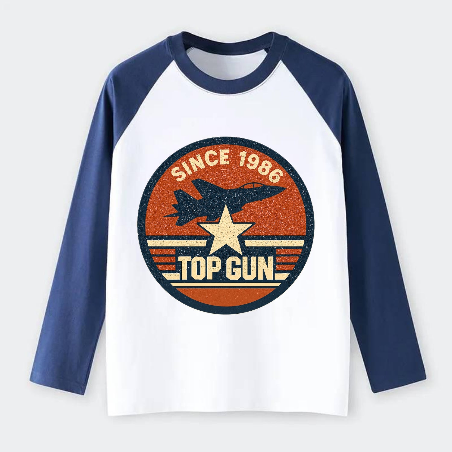 Top Gun Since 1986 - Raglan Long Sleeve T-Shirt - Blue