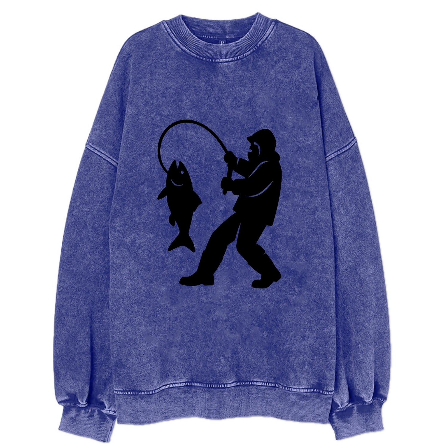 Alaskan fisherman hauling catch - Vintage Sweatshirt - Blue