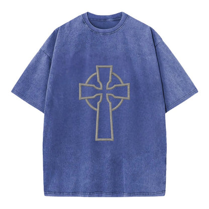 Iona Cross - Vintage T-shirt - Blue