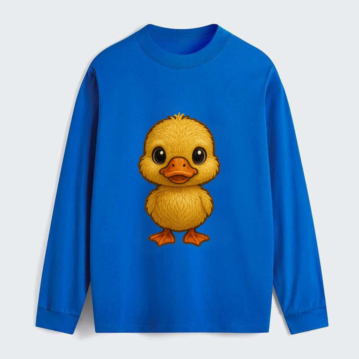 Baby Duck Duckling - yellow fluffy, orange beak, bright eyes, - Classic Long Sleeve Shirt - Blue
