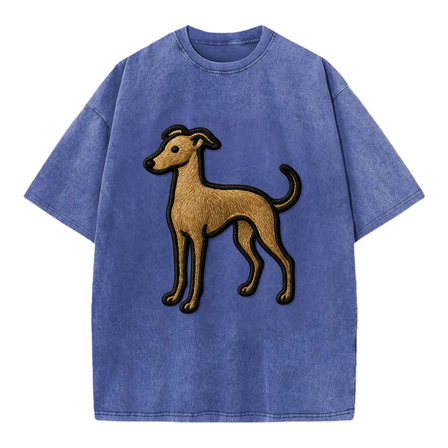 Italian Greyhound - Modern elegant silho - Vintage T-shirt - Blue