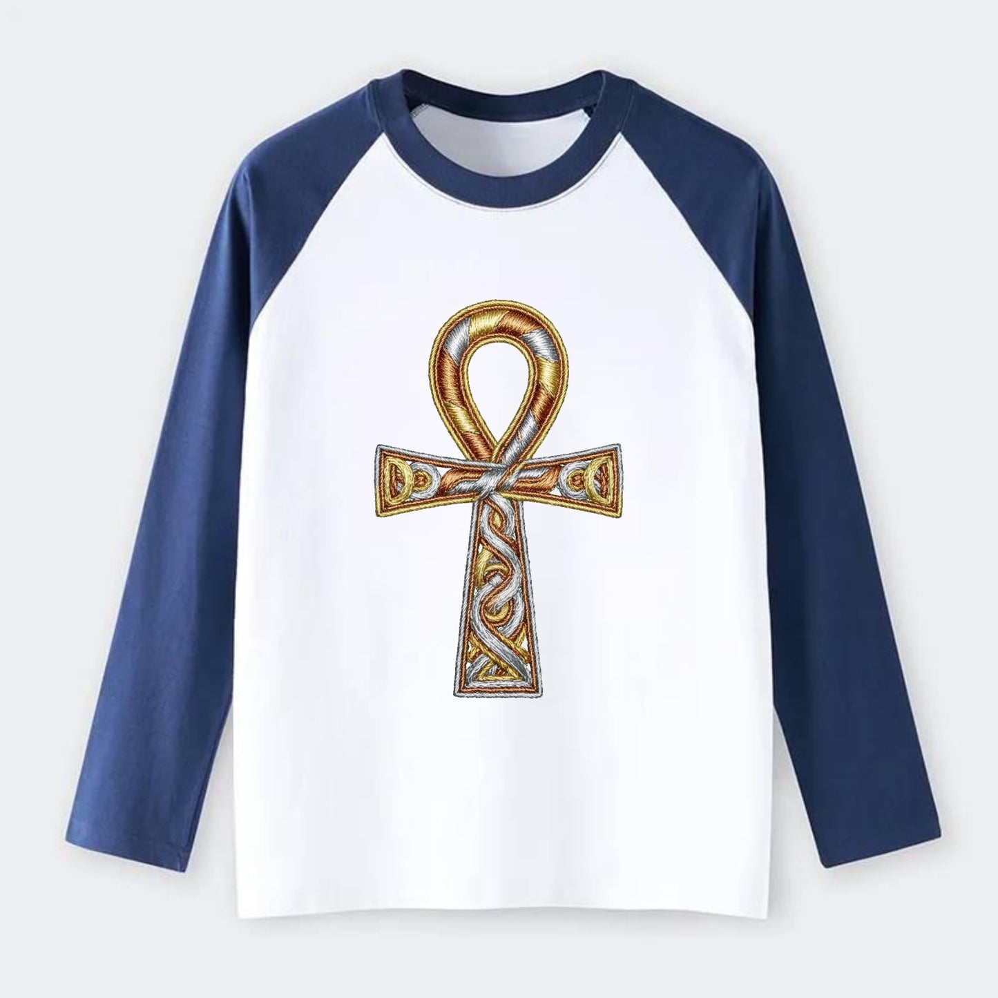 Ankh of Life - Raglan Long Sleeve T-Shirt - Blue
