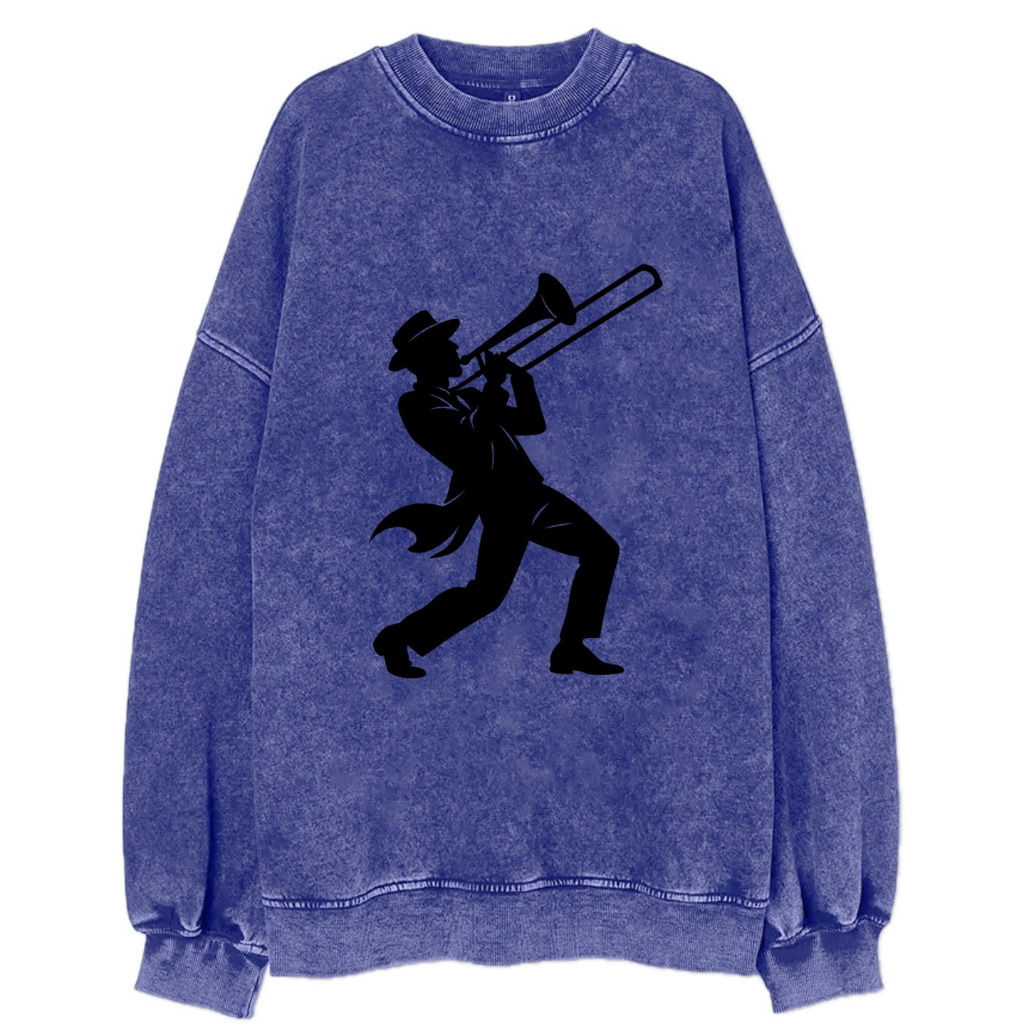 Trombone player jazz improvisation - Vintage Sweatshirt - Blue