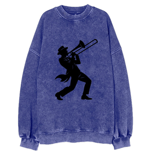 Trombone player jazz improvisation - Vintage Sweatshirt