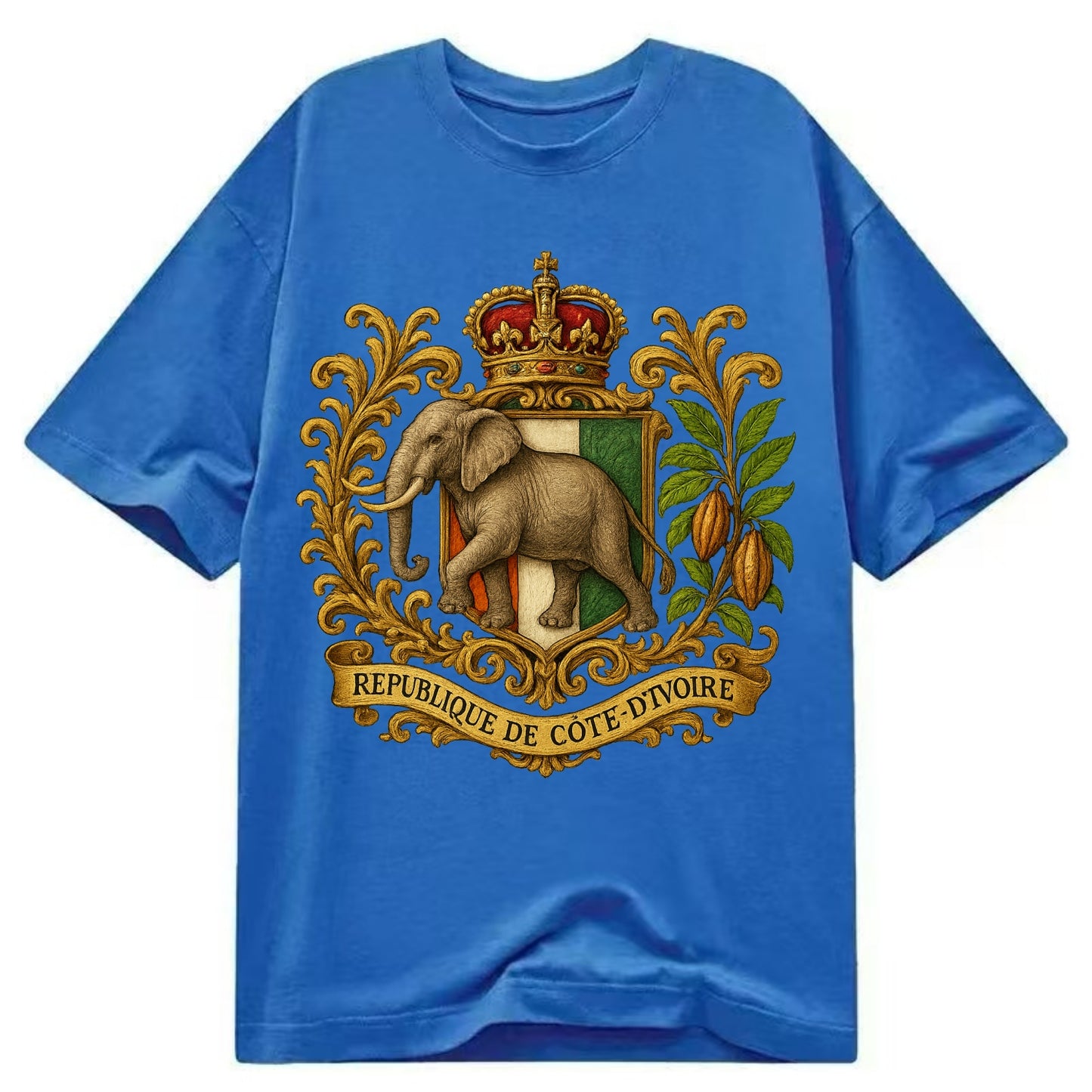 Ivory Coast Heritage Badge  - Classic T-shirt - Blue