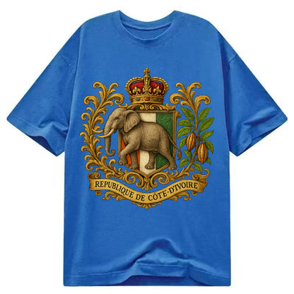 Ivory Coast Heritage Badge  - Classic T-shirt - Blue