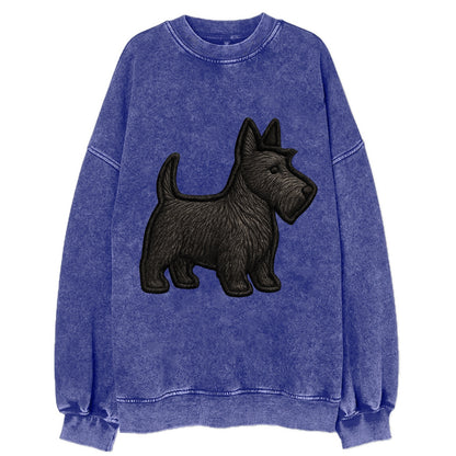 Scottish Terrier - Contemporary scottie - Vintage Sweatshirt - Blue