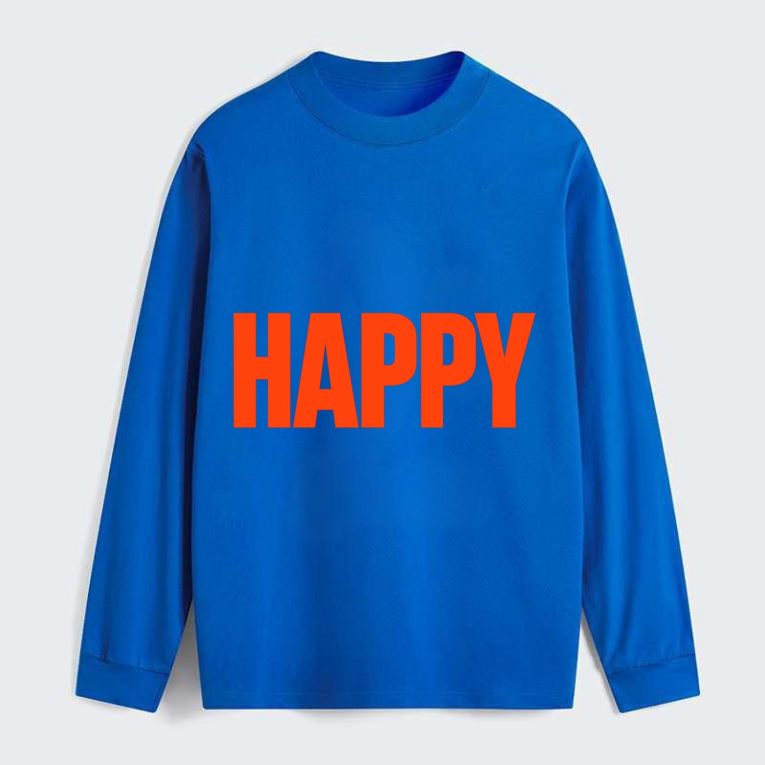 Bold typography design - "HAPPY" - joyful, content, pleased - Classic Long Sleeve Shirt - Blue
